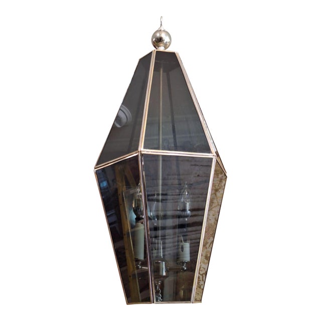 Mid-Century Pendant Brass Lighting Fixture For Sale