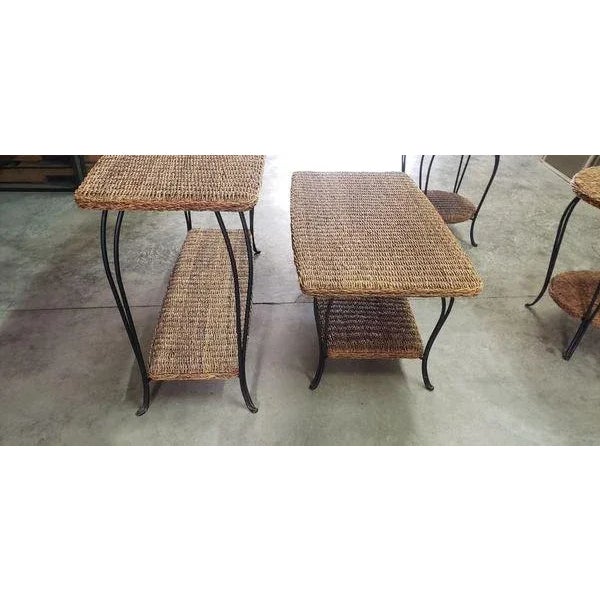 Beautiful 4 Piece Seagrass and Iron Table Set. Sofa Table. .Coffee Table..2 End Tables.. Here is a set that will catch...