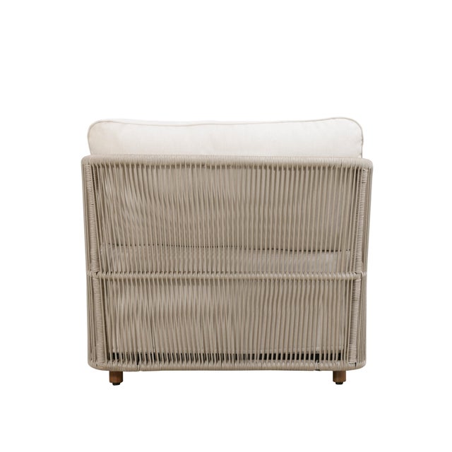 2020s Alpine Teak Wood Outdoor Arm Chair With Biege Rope Design For Sale - Image 5 of 8