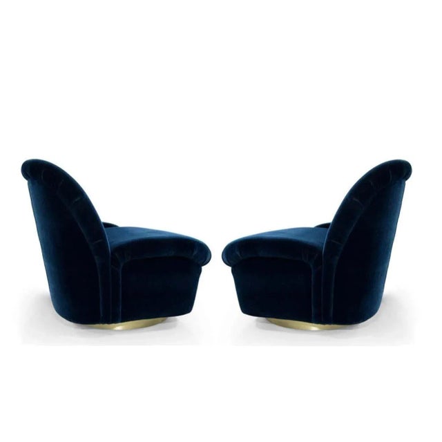 1980s 1980's Vladimir Kagan For Directional Swivel Tilt Lounge Chairs - A Pair For Sale - Image 5 of 6