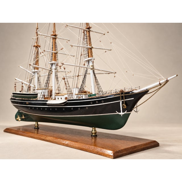 Detailed mid-century handmade ship model depicting the Seven Seas, formerly the Swedish sailing vessel Abraham Rydberg,...