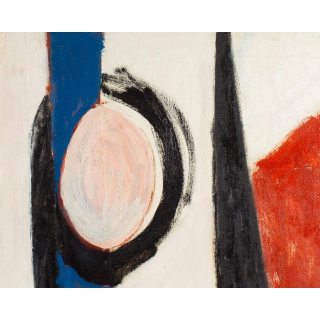 Textile 1950s Abstract Oil on Canvas Painting by Charles Mussett For Sale - Image 7 of 10