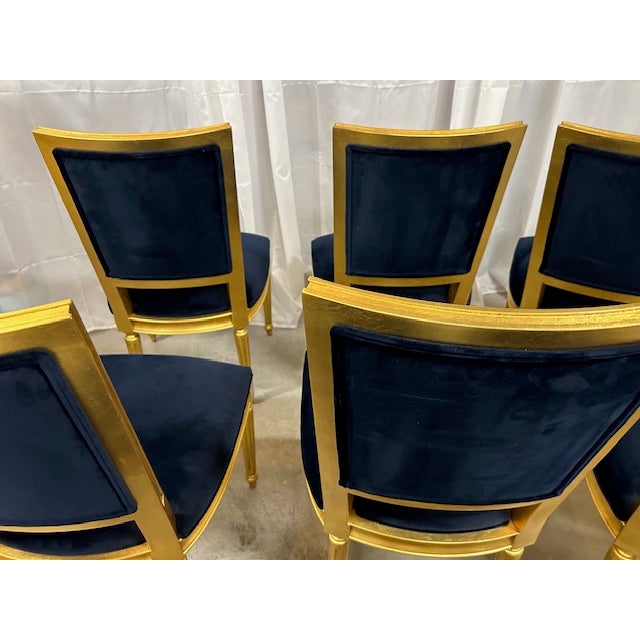 21st Century Louis XVI Style Gold Gilded Ethan Allen Chairs, Set of 8 For Sale - Image 14 of 16