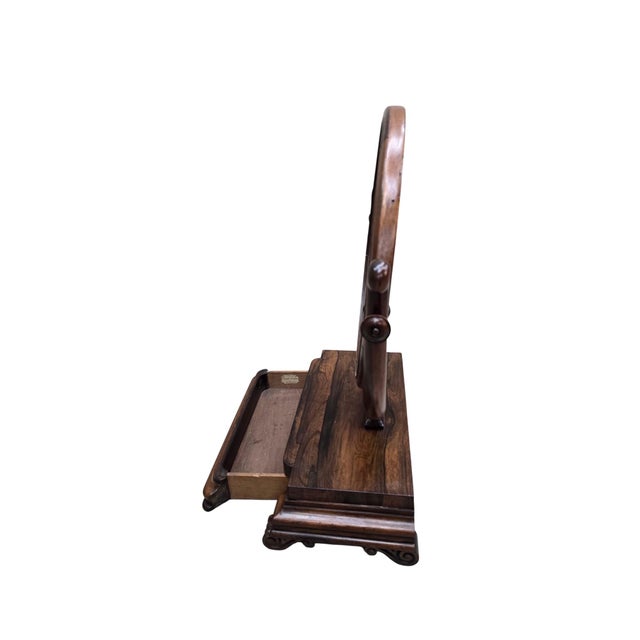 Wood Antique Rosewood Tabletop Vanity Swing Mirror by Joseph Loader For Sale - Image 7 of 8