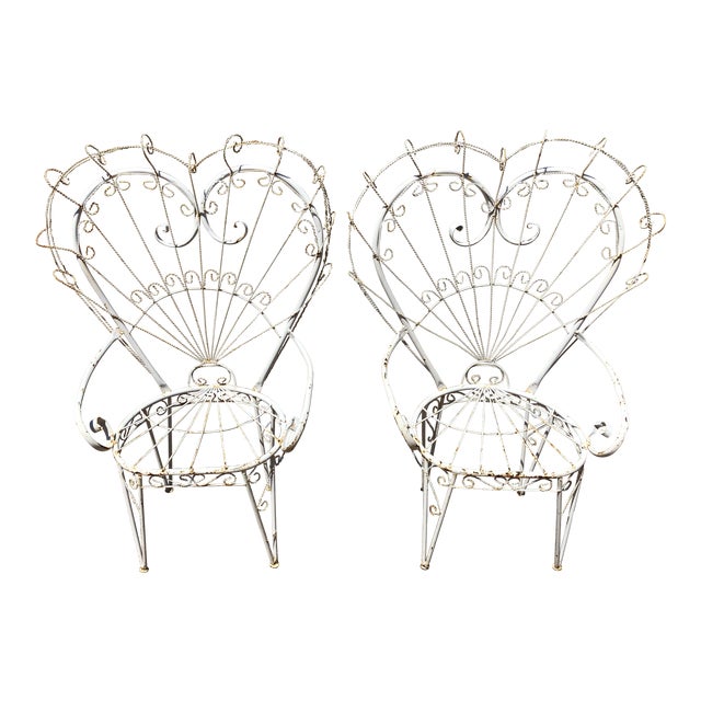 Vintage Wrought Iron Heart Peacock Chairs - a Pair | Chairish (640 x 640 Pixel)