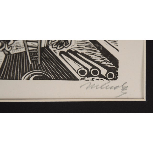 1940s "Accidente" - 1943 Linocut on Paper by Leopoldo Méndez For Sale - Image 5 of 5