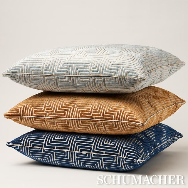 Contemporary Schumacher Lisboa Velvet 22" Pillow In Sky For Sale - Image 3 of 3