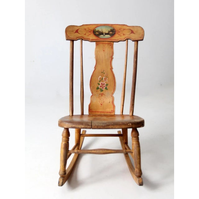 Antique Painted Rocking Chair For Sale - Image 13 of 13