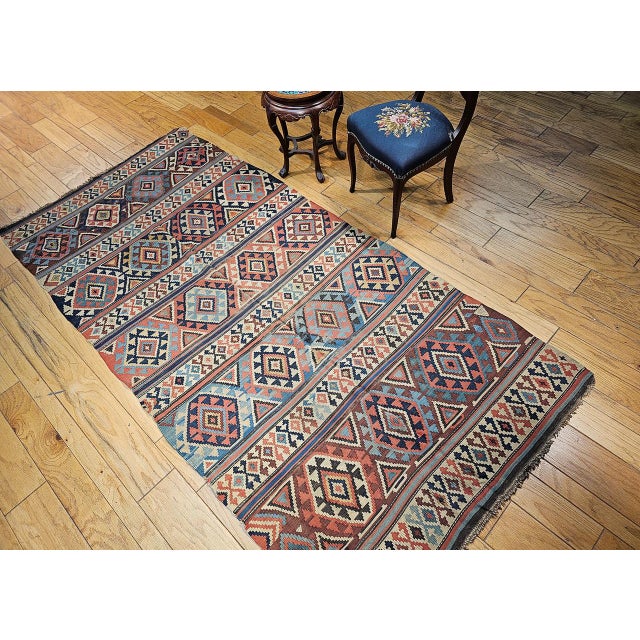 Antique Caucasian Kazak Kilim, Wool Flatweave, Geometric Design, 1890s, 5' x 10' For Sale - Image 14 of 14