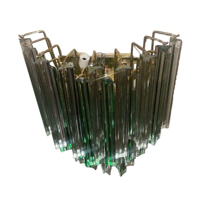 Venini 1960s Italian Venini Murano Crystal Tri-Glass Prism Wall Sconces - Set of Four For Sale - Image 4 of 9