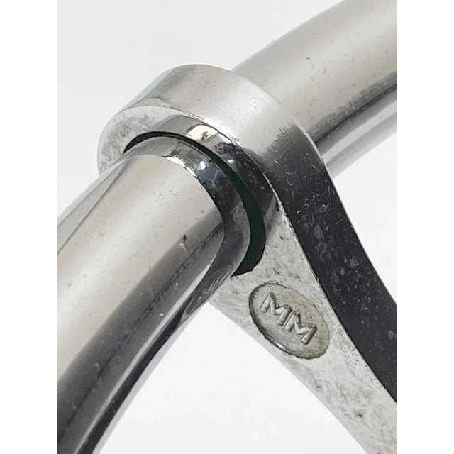 Mid-Century Modern Black Leather, Wood & Chromed Metal Bar Stool, 1930s For Sale - Image 17 of 18