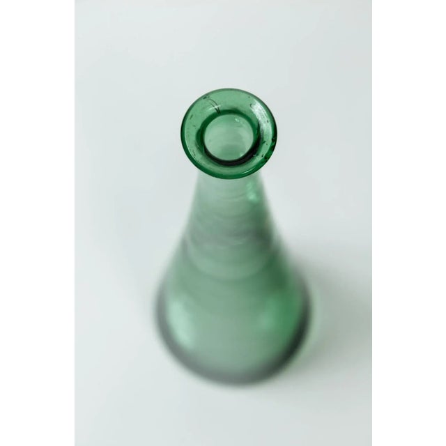 Green Mid-Century Green Glass Decanter, Empoli, Italy For Sale - Image 8 of 9