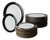 Vintage Black and White Porcelain Dinnerware Set with Gold Rim from Eschenbach Bavaria, Germany, Set of 26 For Sale