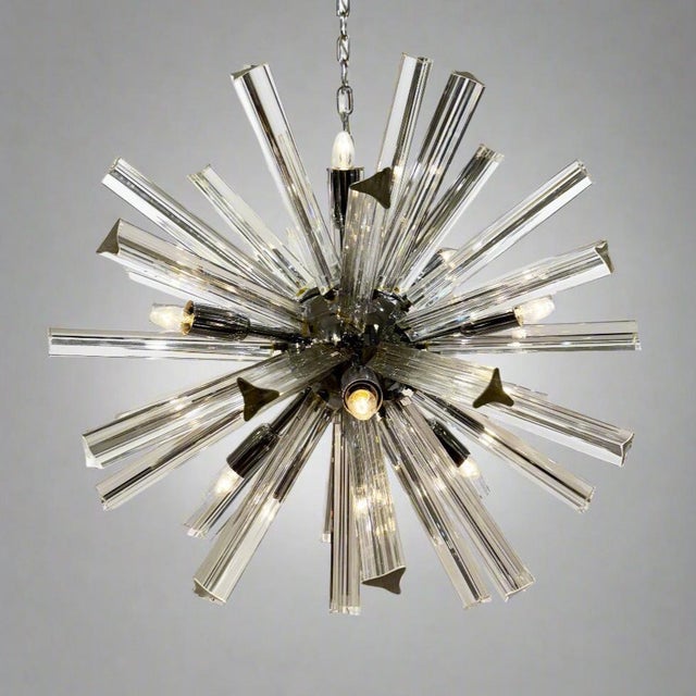 Silver Mid 20th Century Italian "Sputnik" Light Fixture For Sale - Image 8 of 8
