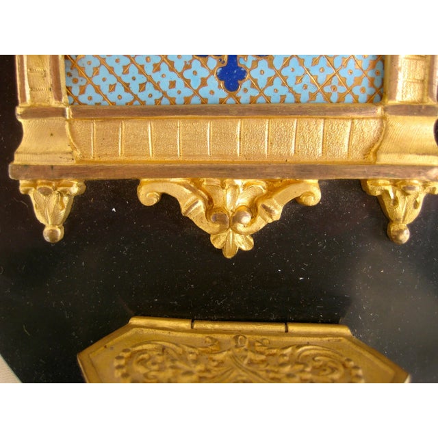 French Antique Bronze 19 Century Holy Water Wall Hanging For Sale - Image 11 of 13