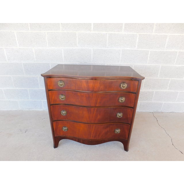 Charak Federal Hepplewhite Flame Mahogany Serpentine Front Chest 34"w For Sale - Image 12 of 18