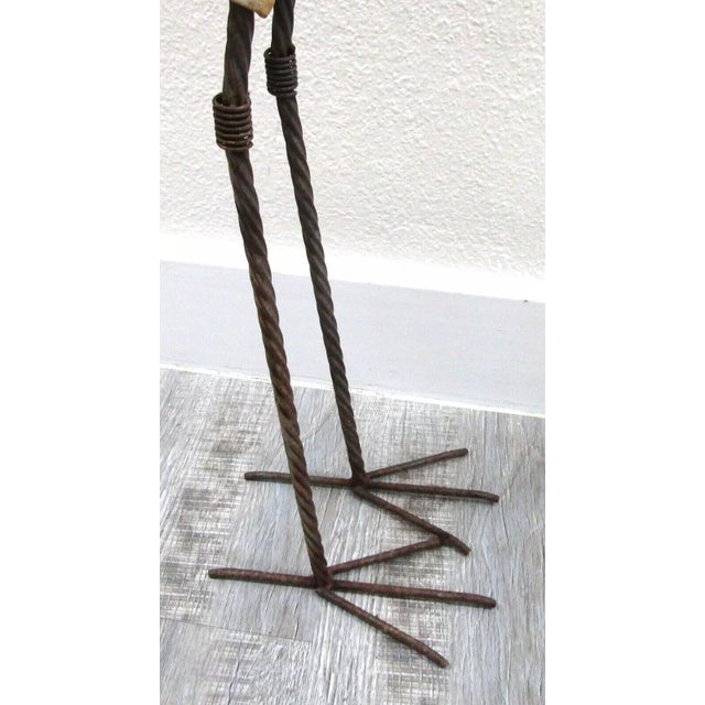 Vintage Old Florida Crane Form Art Metal Plant Stand For Sale - Image 12 of 12