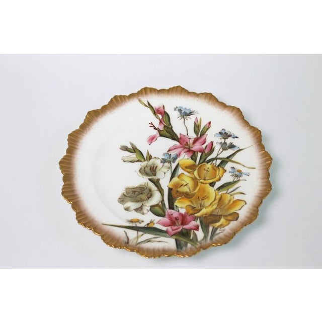 Ceramic Antique George Jones Crescent Hand Painted Fine China Lunch Salad Dessert Plates Set of 6 For Sale - Image 7 of 11