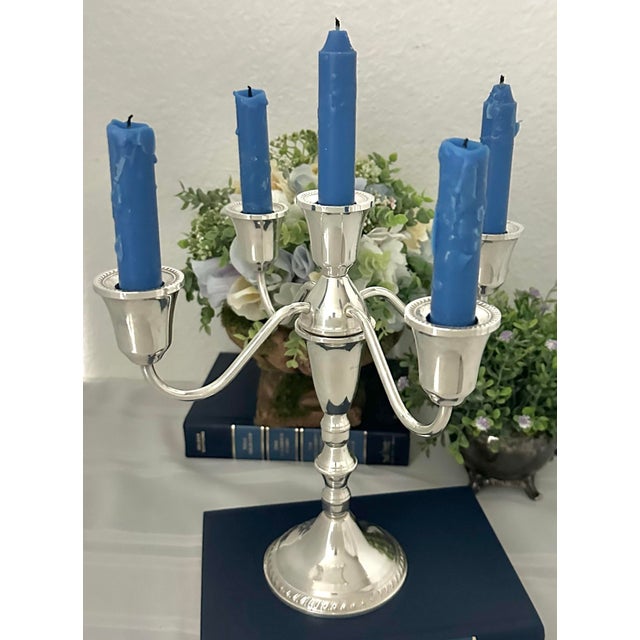 Traditional Sterling Silver Candelabra Mid 20th Century Duchin Creations Candle Holder For Sale - Image 3 of 10