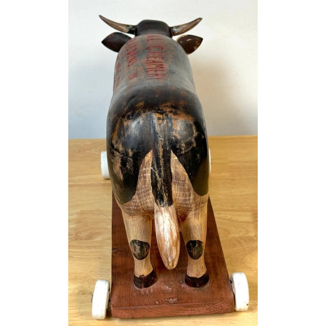 Folk Art Folk Art Advertising IXL Creamery, 1944, Hand Carved Milk Cow Prize/ Trade Sign For Sale - Image 3 of 12