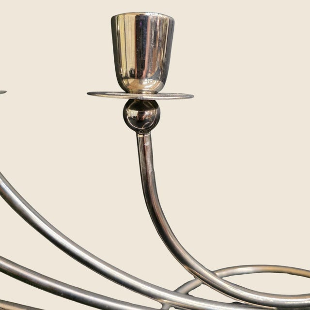 Vintage Silver Candelabra Grandmillennial Table Centerpiece For Sale - Image 14 of 18