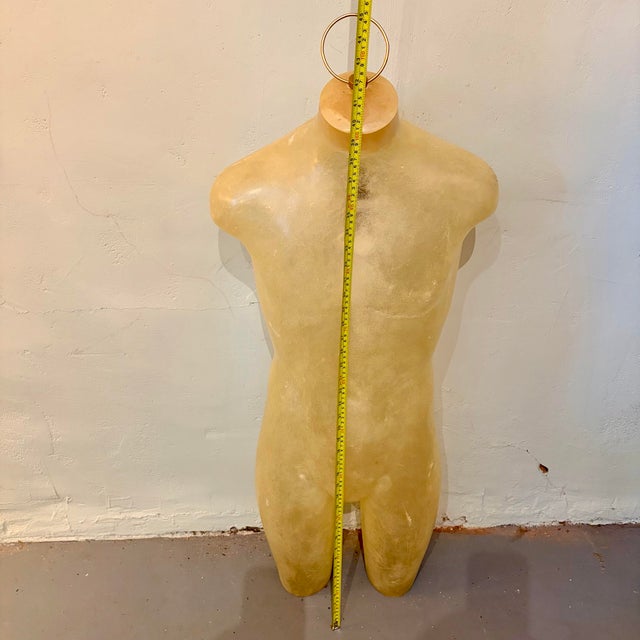Vintage Illuminated Torso Sculpture Lamp in Translucent Resin/Fiberglass For Sale - Image 10 of 10