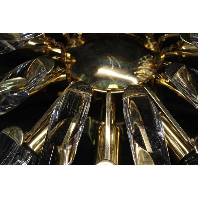 Chandelier in Gold Plating and Crystals by Oscar Torlasco for Stilkronen, 1970s For Sale - Image 9 of 17