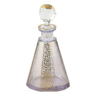 Art Deco Crystal Perfume Bottle attributed to Moser, 1930s For Sale