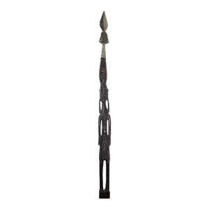 1950s Makonde Tanzanian Carved Warrior Female Spear