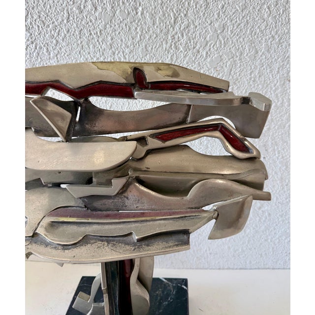 Studio Del Campo, Studio Del Campo Italian Brutalist Abstract Sculpture Steel Enamel 1978 Turin For Sale In Miami - Image 6 of 12