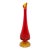 Fenton Amberina Hobnail Swung Glass Vase, 9 Inch For Sale