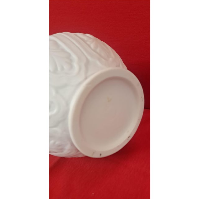 White Biscuit Porcelain Vase, 1980s For Sale - Image 8 of 9