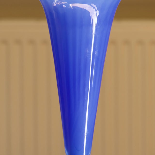 Large Art Deco Cobalt Blue Murano Glass Vase, 1920 For Sale - Image 4 of 7