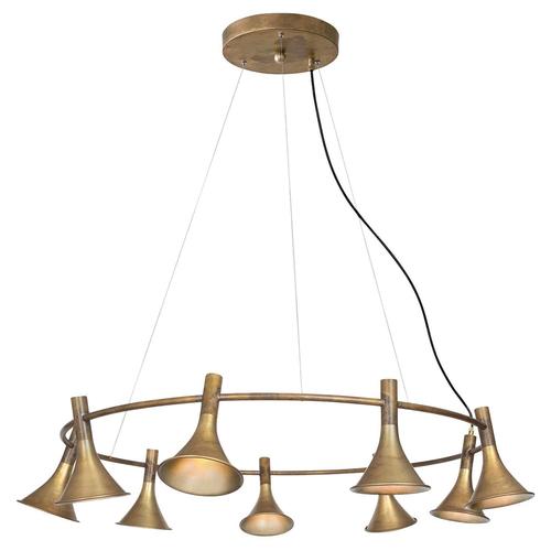 Metal Raw Brass Megafon 9 Ceiling Lamp by Jesper Ståhl for Konsthantverk For Sale - Image 7 of 7