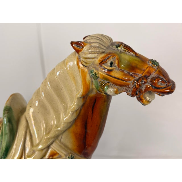 Large Chinese Sancai Glazed Pottery Horse in the Tang Dynasty Style For Sale - Image 4 of 8