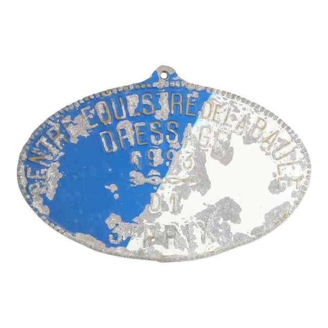 French Horse Show Dressage Trophy Plaque, 1993 For Sale