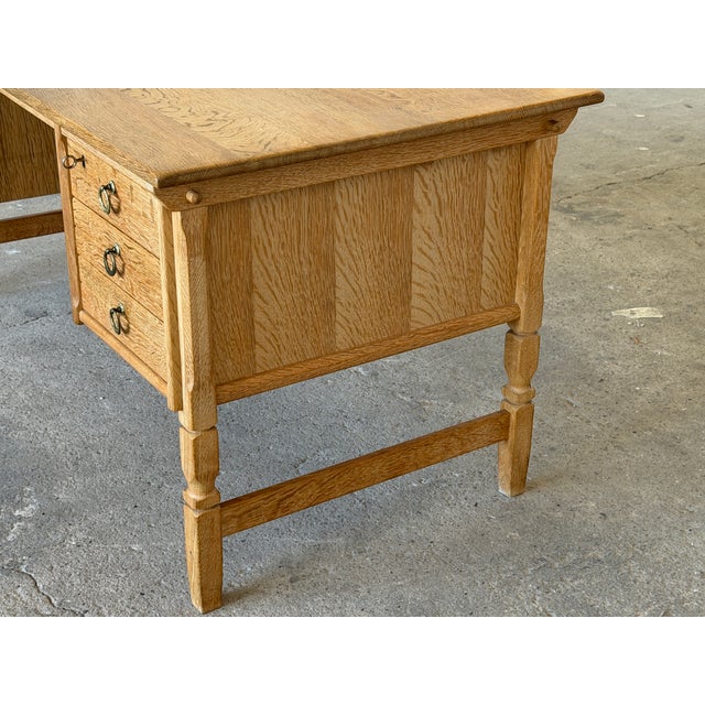 Mid-Century Modern Oak Writing Desk by Henning Kjærnulf, 1960s For Sale - Image 8 of 13