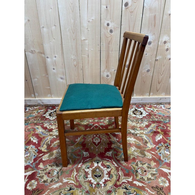 Green Vintage Chairs in Light Beech, 1950s, Set of 6 For Sale - Image 8 of 10