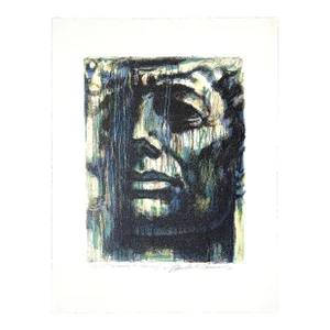 1960s Umberto Romano Lithograph "Kennedy the Visionary"