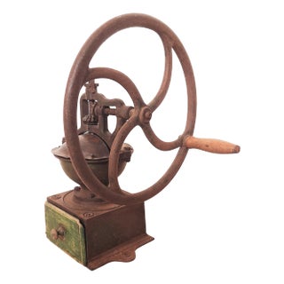 Flywheel Coffee Grinder in Cast Iron, 1850-1880 For Sale