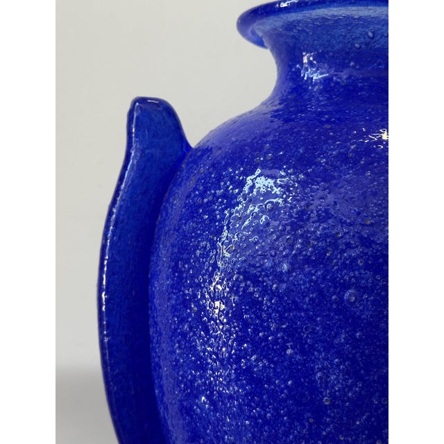 Winged Vase in Pulegoso Blue Glass by Napoleone Martinuzzi, 1920s For Sale - Image 6 of 9
