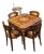 1980s Italian Inlaid Marquetry Multi-Game Table With Roulette & 4 Chairs For Sale