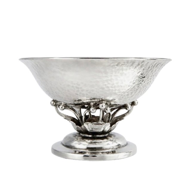 1940s Art Deco Georg Jensen Sterling Silver Salts, Model - Pair For Sale - Image 4 of 7