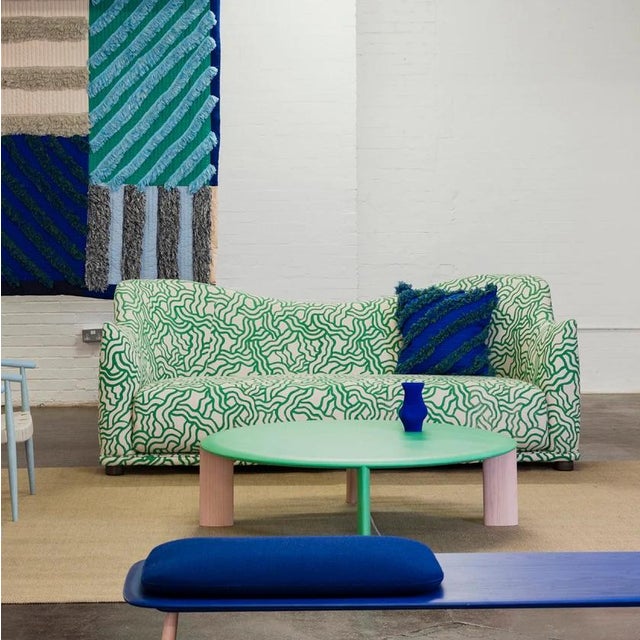 Contemporary Ycswm Quilted Diagonal Cushion in Green by Granite + Smoke For Sale - Image 3 of 4