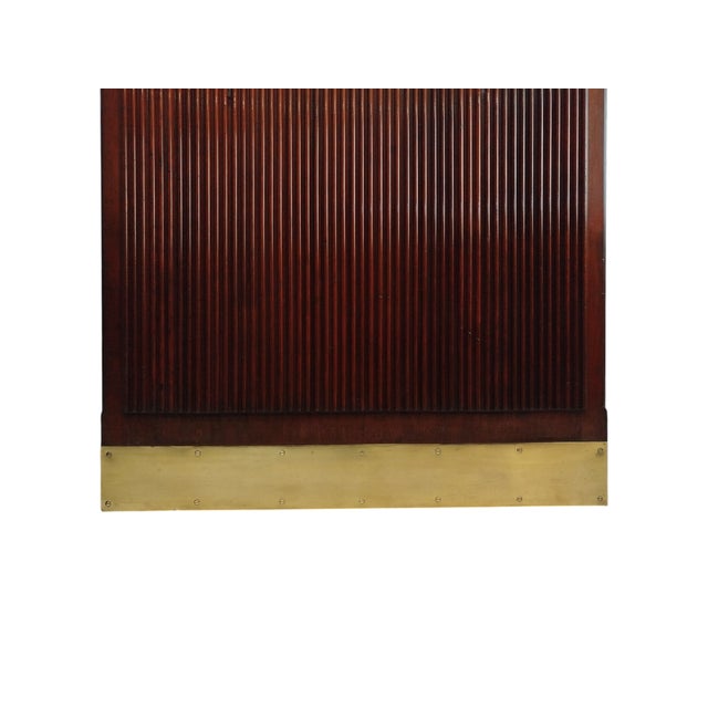 Wood Vintage Danish Floor Mahogany Mirror with Brass Lamp, 1950s For Sale - Image 7 of 8