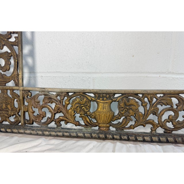 Metal Large Antique Solid Gold Gilt Bronze Oscar Bach Reticulated Ornate Wall Mirror For Sale - Image 7 of 14