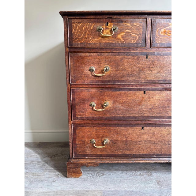 Georgian Chest of Drawers in Oak with Metal Handles For Sale - Image 16 of 18