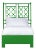 Lattice Back Bed Twin Extra Long - Bright Green For Sale