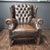 Brown Vintage Chesterfield Wingback Club Chair, 1970s For Sale - Image 8 of 17
