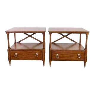 Regency Style Lexington X Nightstand Bedside Tables, Pair For Sale